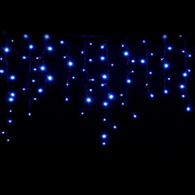 Гірлянда DELUX ICICLE 75LED 2x0.7м синій/чорний шнур IP44 EN