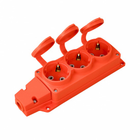 Колодка Horoz Electric 3 гнезда с крышкой оранжевая (221-000-301)