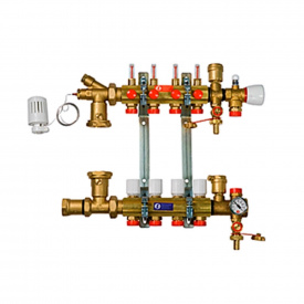 Збірний колекторний вузол Giacomini для систем підлогового опалення з витратомірами 1" X18 /8