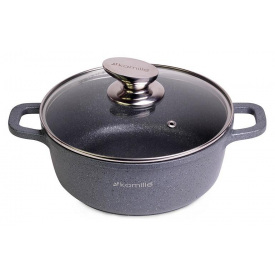 Кастрюля Kamille Landes Grey 6.5л с литыми алюминиевыми ручками DP36560