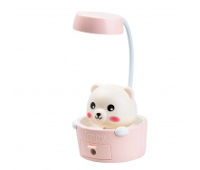 Дитяча настільна лампа Happy Life Cute Pets з точилкою для олівців рожевий (HP12268P)