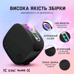 Лазерний нічник-проектор зоряного неба А1 з Bluetooth колонкою та пультом Чорний (A1-LSL15/Black) Весёлое