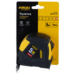Рулетка гумова 5м×25мм SIGMA (3814731) Черновцы