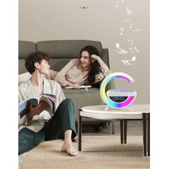 Настільна смарт лампа-нічник Light-Wireless Happy Light з колонкою бездротовою зарядкою та годинником (BT-3401) Володарськ-Волинський