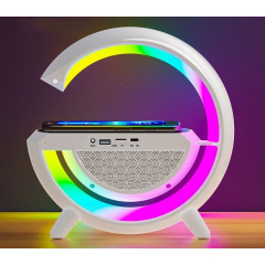 Настільна смарт лампа-нічник Light-Wireless Happy Light з колонкою бездротовою зарядкою та годинником (BT-3401) Володарськ-Волинський