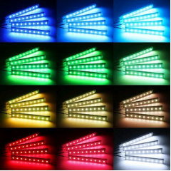 Універсальне кольорове автомобільне RGB led підсвічування з мікрофоном OPT-TOP HR-01678 вологозахисне (1756374648) Чернівці