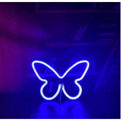 Настінний неоновий світильник нічник Angel Метелик Butterfly синій Акимовка