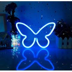 Настінний неоновий світильник нічник Angel Метелик Butterfly синій Акимовка