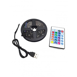 Світлодіодна стрічка на силіконі з пультом керування LED Strip Light SMD 5050 RGB 30 LED/m USB 2 м