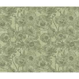 Шпалери на паперовій основі Шарм 168-03 Маки зелені (0,53х10м.)