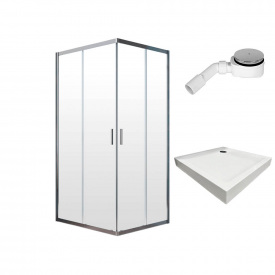 Душова кабіна Radaway Alienta C 900х900х1900 + піддон Lupo + сифон R500 (10239090-01-01KL500)