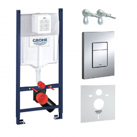 Інсталяція для унітазу Grohe Rapid SL, комплект 4в1, клавіша Skate Cosmopolitan (3873200A)