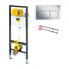 Комплект інсталяції для унітазу Viega Prevista Dry 771973, сіра клавіша (3 в 1)