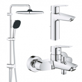 Набір змішувачів 3 в 1 для ванни Grohe QuickFix Start M-Size хром (UA202305RM)