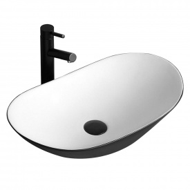 Умивальник Rea Royal 625х360, білий/чорний (REA-U6600)