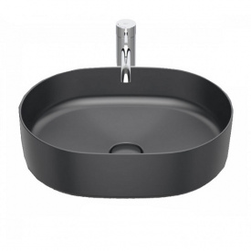 Раковина накладна Roca Inspira Round 500x370 овальна чорний з декоративною кришкою