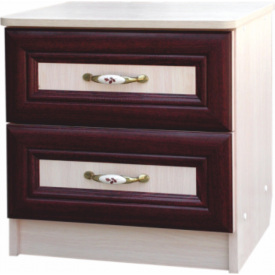 Тумба приліжкова Барбара МДФ накладки кіска (плюс) МАКСІ МЕБЛІ Дуб молочний/Венге магія (12507)