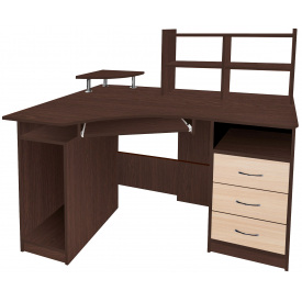 Стіл комп'ютерний Вектор 2 МАКСІ МЕБЛІ Венге магія/Дуб молочний (11866)