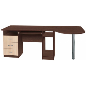Стіл офісний №1 МАКСІ МЕБЛІ Венге магія/Дуб молочний (11670)