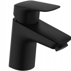 Змішувач для раковини Hansgrohe Logis із зливним набором чорний матовий (71070670) Бориспіль