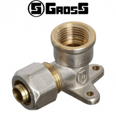 Угол монтажный для Металлопластиковой трубы L16*1/2в (разборной), Gross