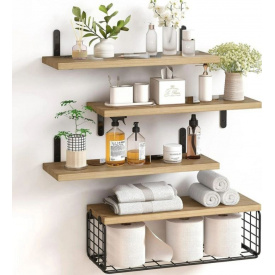 Набір універсальних дерев'яних лофт полиць Urbanset 4 шт