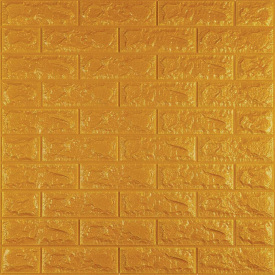 3D панель самоклеющаяся кирпич Золотой 700x770x7мм (011-7) Sticker Wall SW-00000052