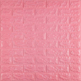 3D панель самоклеюча цегла Рожевий 700x770x7мм (004-7) Sticker Wall SW-00000057