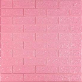 3D панель самоклеюча цегла Рожевий 700х770х3мм (004-3) Sticker Wall SW-00000231