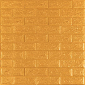 3D панель самоклеюча цегла Золото 700x770x5мм (011-5) Sticker Wall SW-00000147