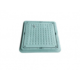 Люк каналізаційний квадратний 740*740 мм садовий з замком зелений Воюс