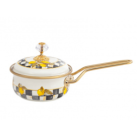 Ковш эмалированый "SICILY" Elmani с крышкой, 0,9 л, 14 см х 31 см