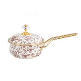 Ковш эмалированый "BIRD" Elmani с крышкой, 0,9 л, 14 см х 31 см