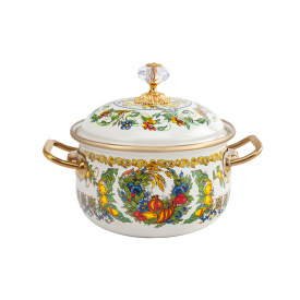 Кастрюля эмалированная "VITALY" Elmani с крышкой, 1,5л, 14см