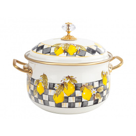 Кастрюля эмалированая "SICILY" Elmani с крышкой, 3,8 л, 20 см