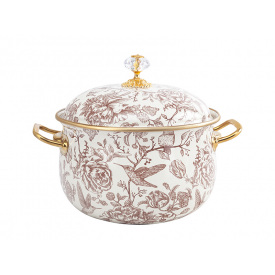 Кастрюля эмалированая "BIRD" Elmani с крышкой, 2,1 л, 16 см