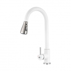 Змішувач для кухні Granado Campo Lux White з висувним виливом (gz0505L)