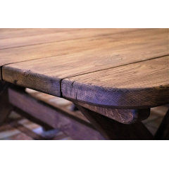 Мебель из массива термодерева 1750х1100, комплект Thermo-treated Oak Furniture. Стол и 4 лавки из термодуба Київ