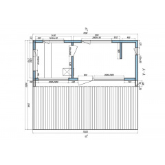 Готовая модульная сауна 7,0х2,7м с панорамными окнами Gartensauna-31 производителя Thermowood Production Вышгород