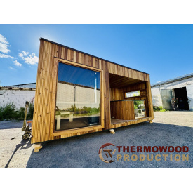 Сауна с купелью 5,4х2,4х2,7м LUX комплектации и исполнения от производителя Thermowood Production