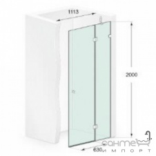 Душевая дверь в нишу Liberta Bavaria 1113x2000 хром/прозрачное стекло, ручка круглый кноб