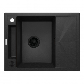 Мийка кухонна Deante Magnetic, граніт, з крилом, графіт металік (ZRM_G11A)