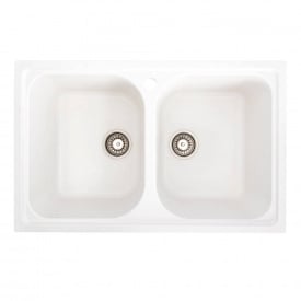 Гранітна мийка для кухні Platinum 7950 Equatoria, глянець, білосніжна