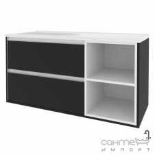 Подвесная тумба с раковиной Mirater Айрис Родео 120 L черная