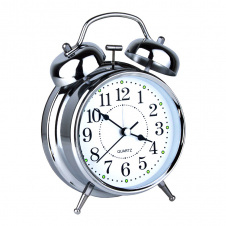 Годинник настільний Clock з будильником Моен Класік Тихий хід 16х11,5х5,5 см Сталевий (16284)
