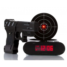 Будильник SUNROZ Gun Alarm Clock з мішенню Чорний (SUN3415)