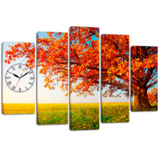 Настінний годинник-картина на полотні Декор Карпати 80x120 см (chf37)