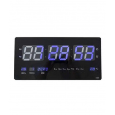 Настінний електронний годинник Digital Clock 4622 LED Чорний із синім