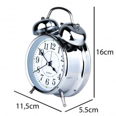 Годинник настільний Clock з будильником Моен Класік Тихий хід 16х11,5х5,5 см Сталевий (16284) Суми
