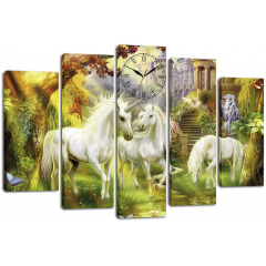 Настінний годинник-картина на полотні Декор Карпати 80x120 см (chf63) Дніпро